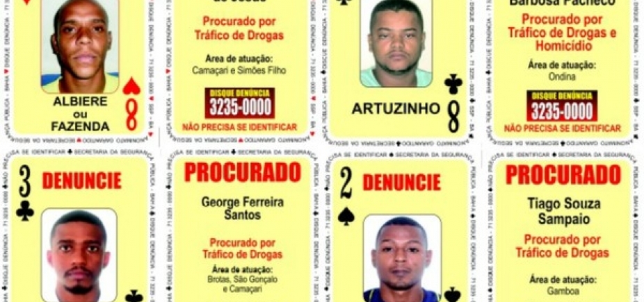 Baralho do Crime tem quatro novos procurados na Bahia 